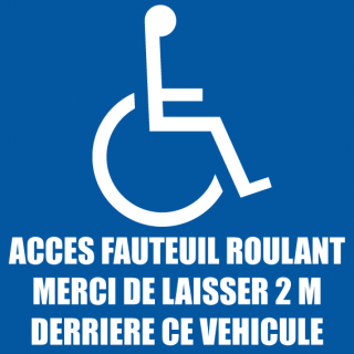 Panneau parking handicapé accès fauteuil roulant pvc