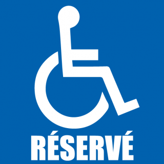 Autocollant parking PMR + RÉSERVÉ