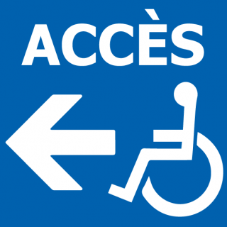 Autocollant accès PMR Flèche ←