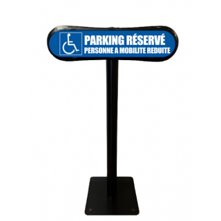 Poteau Com'Park parking réservé PMR bleu