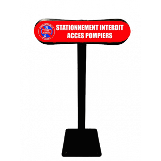 Poteau Com'Park stationnement interdit accès pompiers rouge