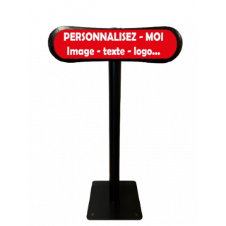 Poteau parking personnalisable fond rouge Com'Park