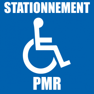 Autocollant PMR + STATIONNEMENT PMR