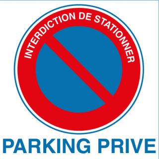 Autocollant interdiction de stationner parking privé