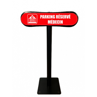 Poteau Com'Park parking réservé médecin rouge