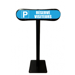 Poteau Com'Park parking réservé visiteurs Cyan