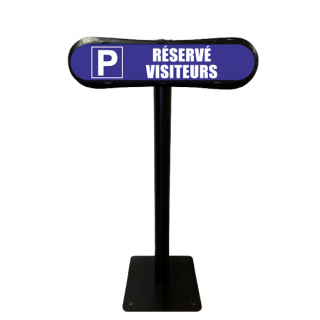 Poteau Com'Park parking réservé visiteurs violet