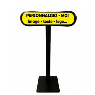 Poteau parking personnalisable fond jaune Com'Park