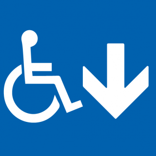 Autocollant Directionnel PMR Flèche Bas