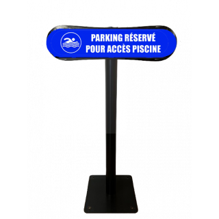 Poteau Com'Park parking réservé pour accès piscine bleu