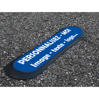 Kit Com'Park + visuel à personnaliser fond bleu posé au sol