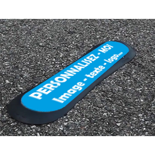 Kit Com'Park + visuel à personnaliser fond cyan posé au sol