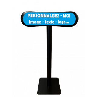 Poteau parking personnalisable fond cyan Com'Park