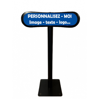 Poteau parking personnalisable fond bleu Com'Park