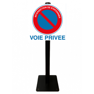 Poteau Parking interdiction de stationner voie privée PVC