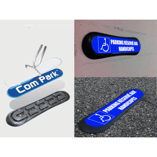 Kit Com'Park parking réservé aux handicapés avec mode mural et sol