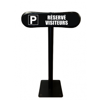 Poteau Com'Park parking réservé visiteurs noir