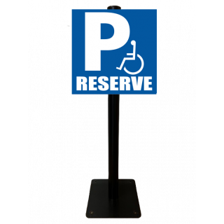Poteau parking handicapé réservé alu