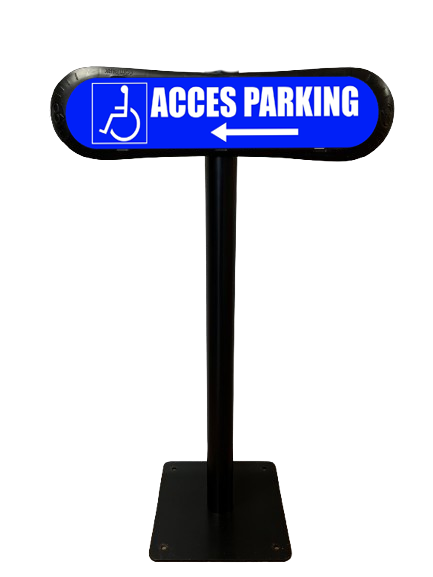 Poteau Com'Park signalétique handicapé PMR directionnelle parking guidage