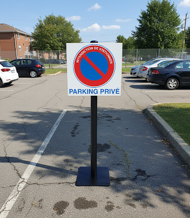 Aua Signaletique Cartello Divieto Di Sosta Parcheggio Privato - 230 Mm, In PVC O Alluminio Dibond, Fabbricazione Francese - 4