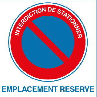 Panneau interdiction de stationner emplacement réservé alu