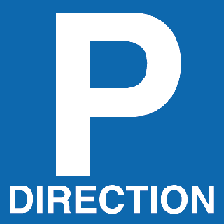 Panneau PVC parking direction