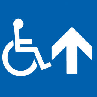 Autocollant Directionnel PMR Flèche Haut