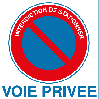 Panneau interdiction de stationner voie privée PVC