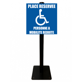 Poteau place réservée personne à mobilité réduite alu