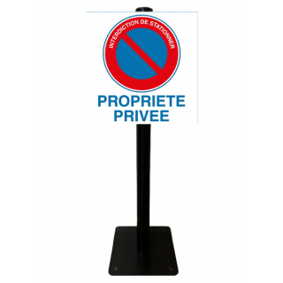 Poteau Parking interdiction de stationner propriété privée ALU