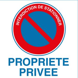 Panneau interdiction de stationner propriété privée PVC