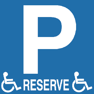 Panneau alu parking réservé handicapé