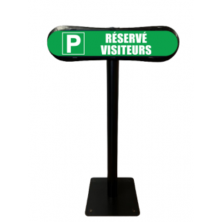 Poteau Com'Park parking réservé visiteurs vert
