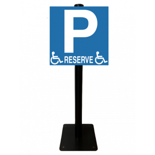 Poteau parking réservé handicapé alu