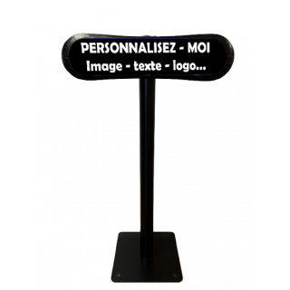 Poteau parking personnalisable fond noir Com'Park