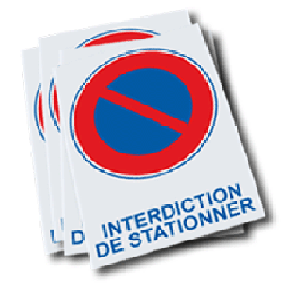 Pack de 25 étiquettes adhésives A5 Interdiction de stationner